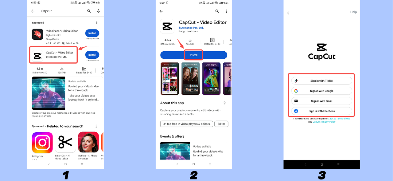 Download and sign up for CapCut
