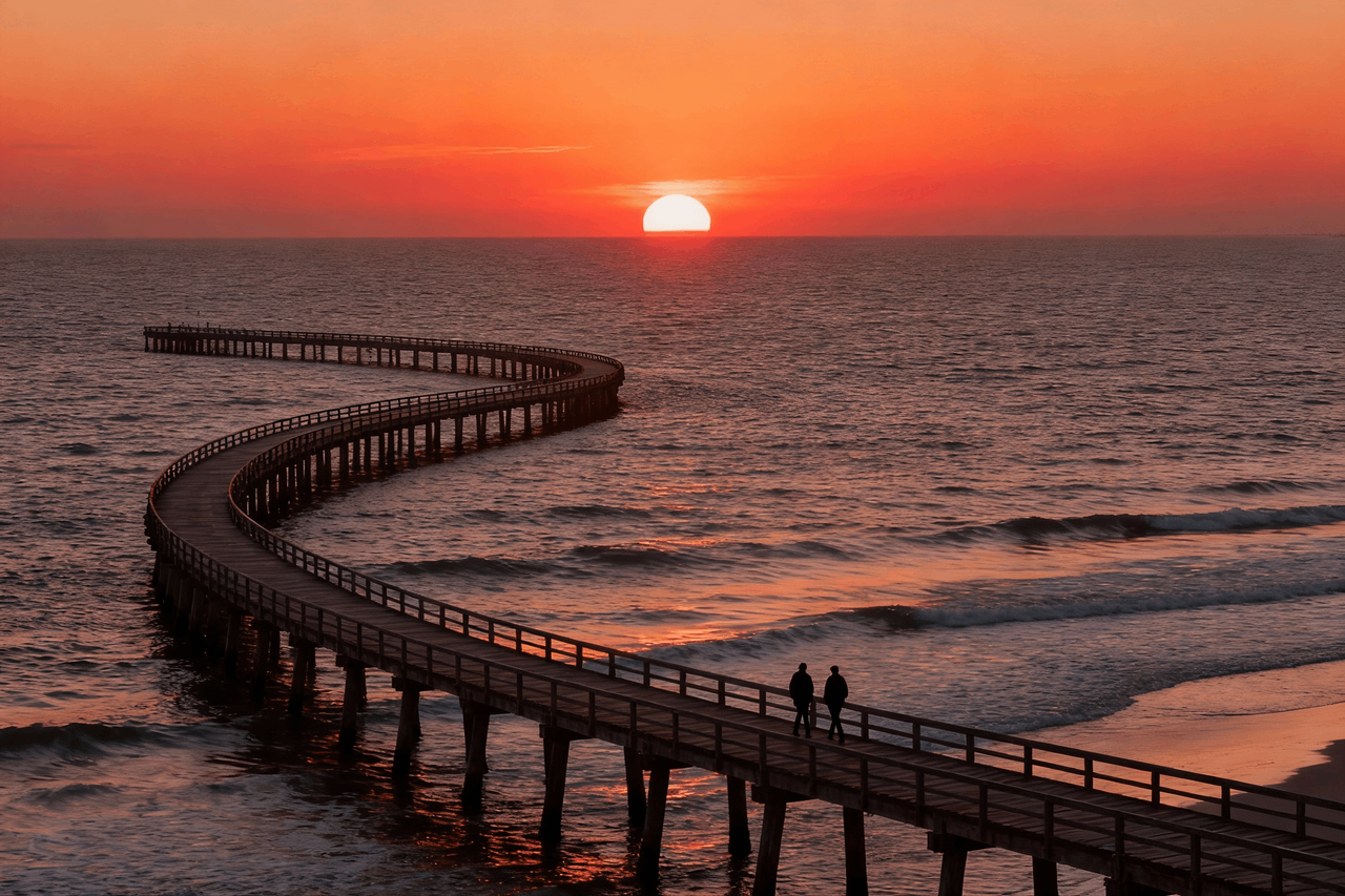 Sunset over the sea