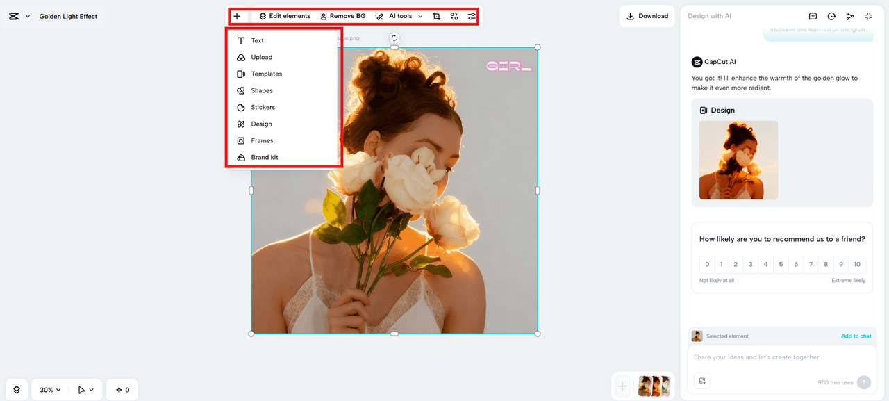 Düzenleme araçlarıyla ince ayar yapın.