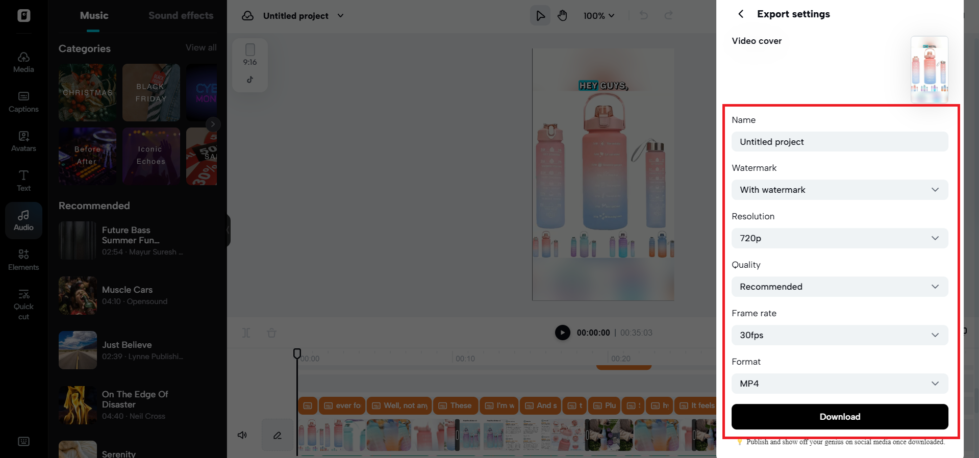 Export your video