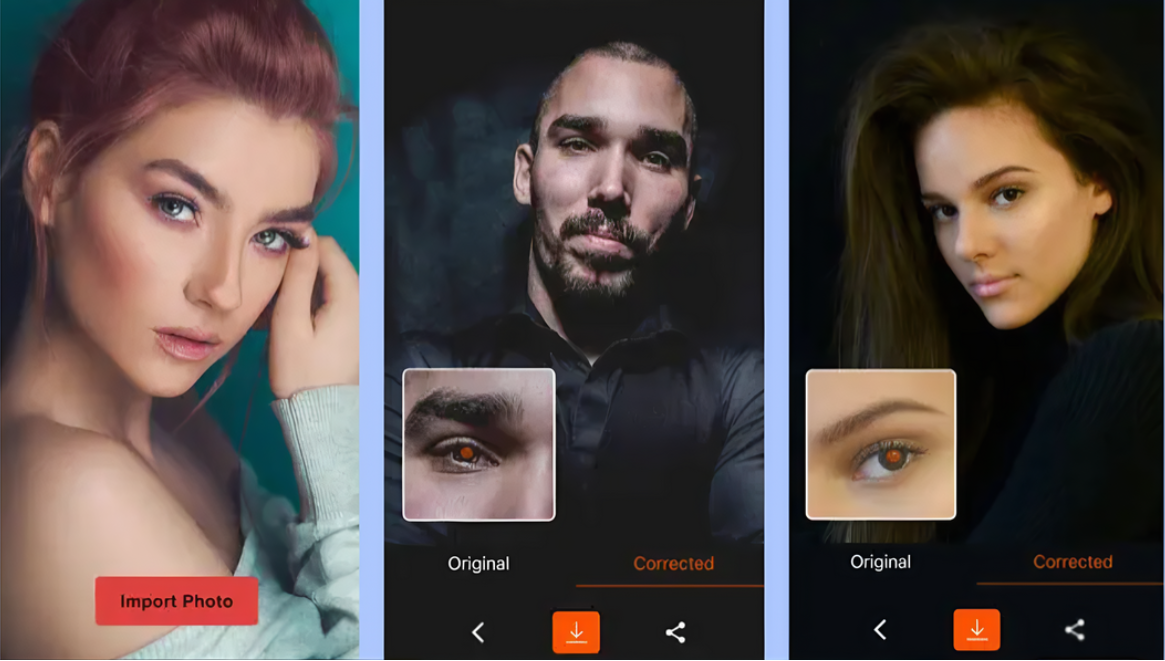 Remove red eyes using the Red Eye Corrector