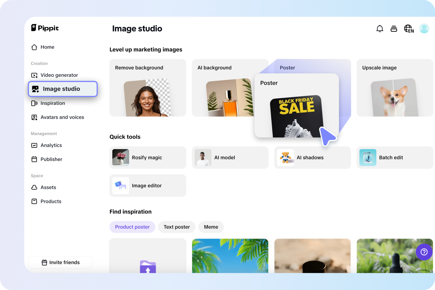 Access Poster under Image studio