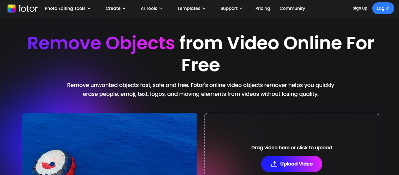 Upload your video to Fotor