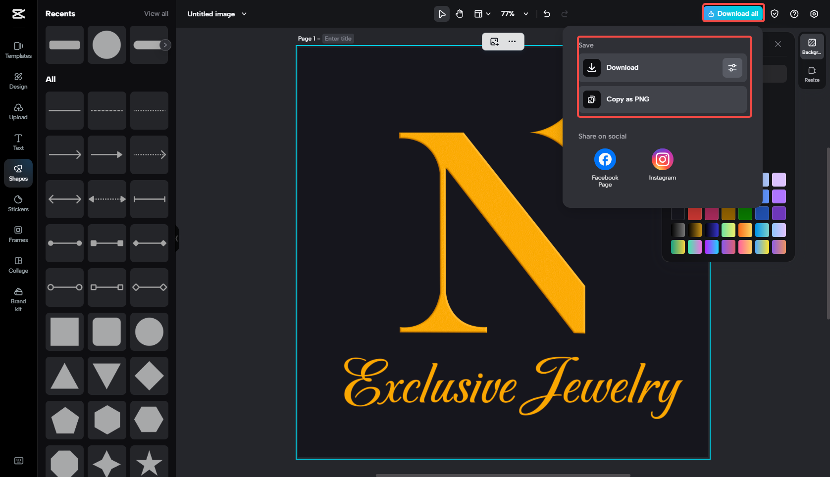Export the logo design