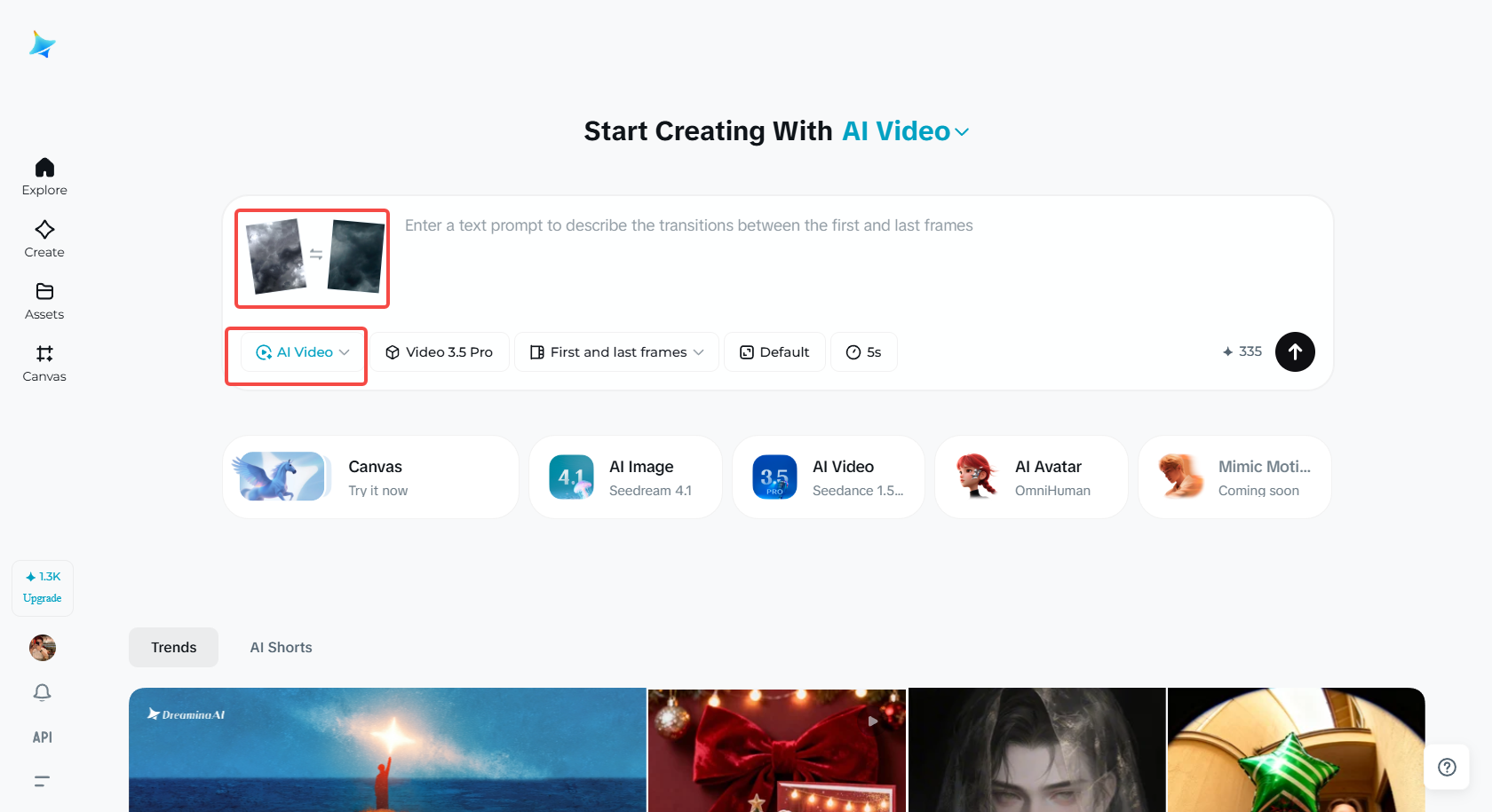 Access the AI Video in Dreamina