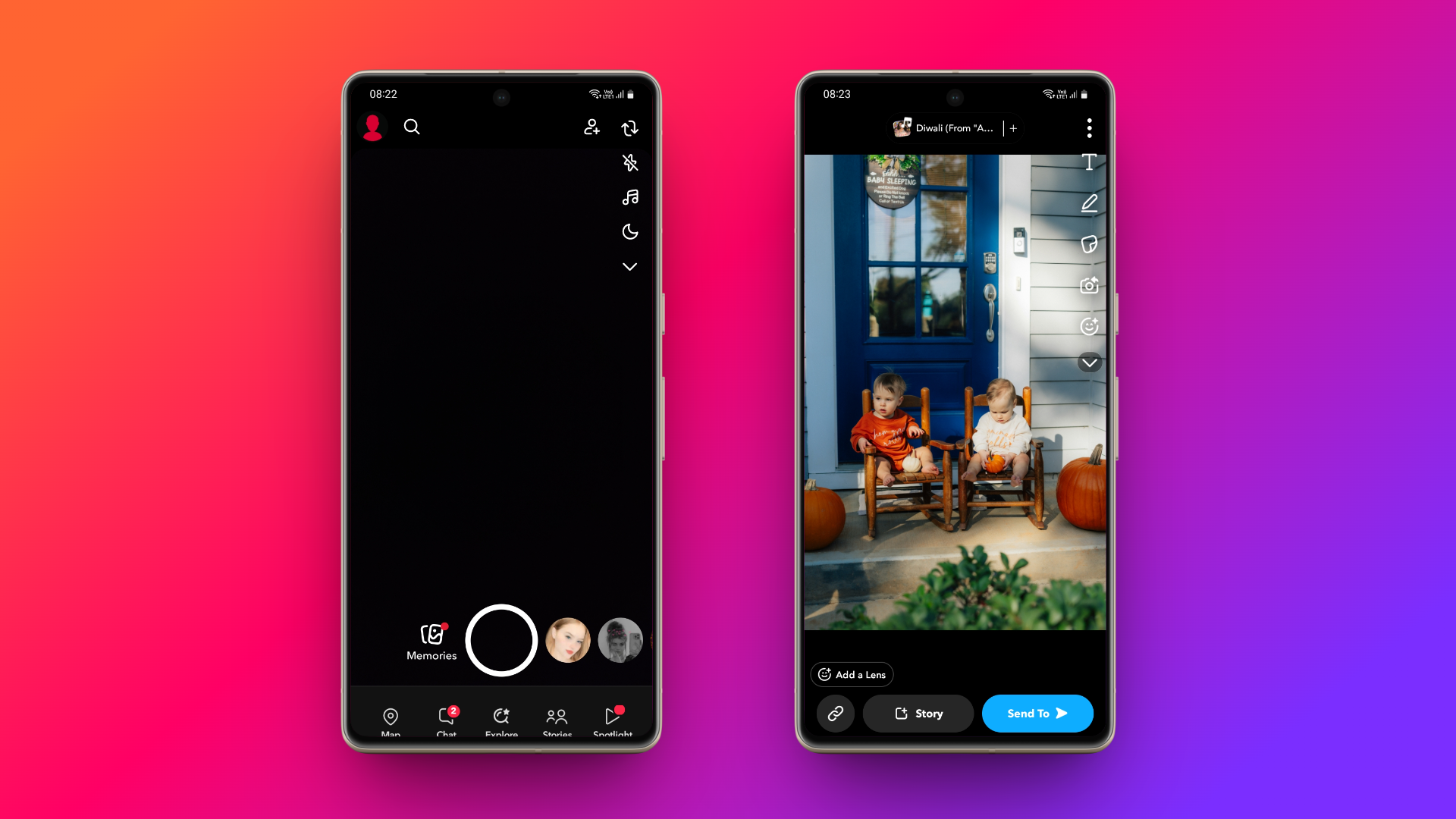 Load your photo onto Snapchat