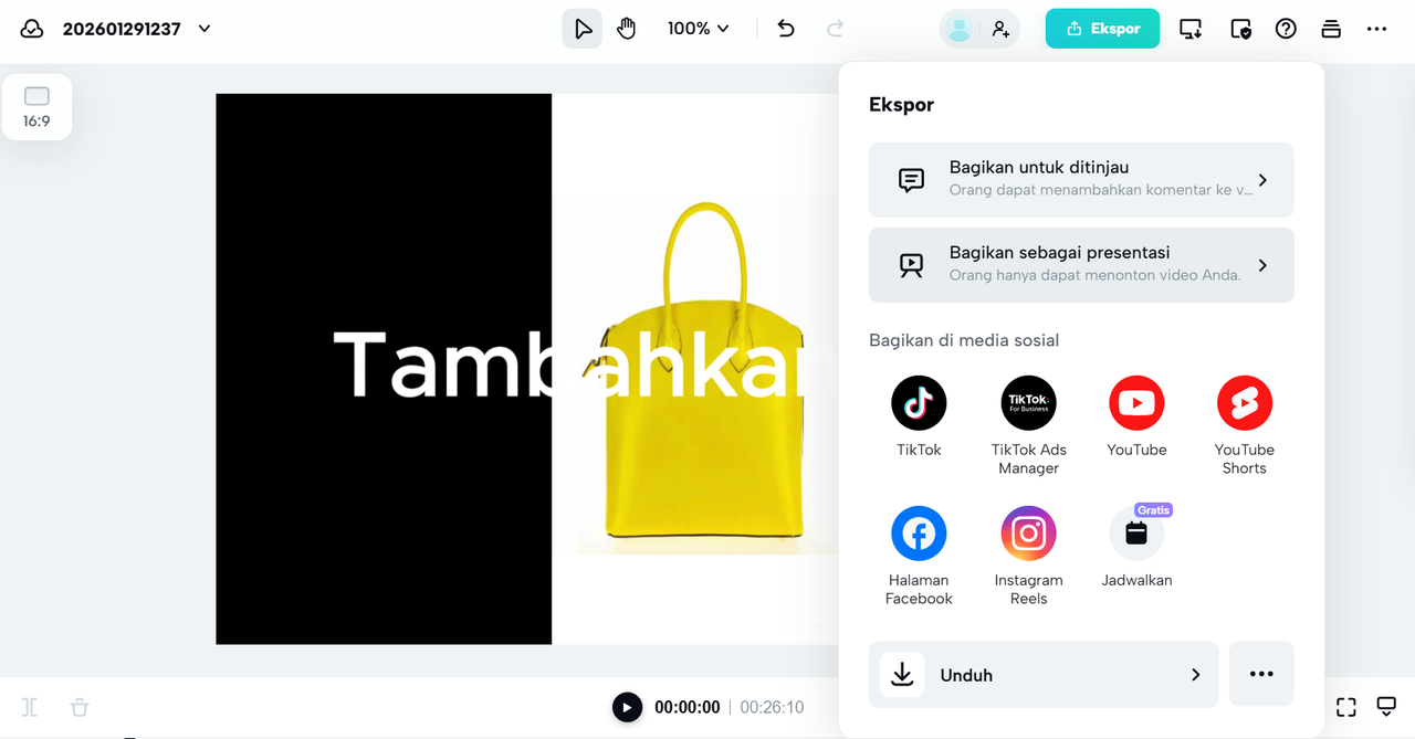 Ekspor dan bagikan desain Anda