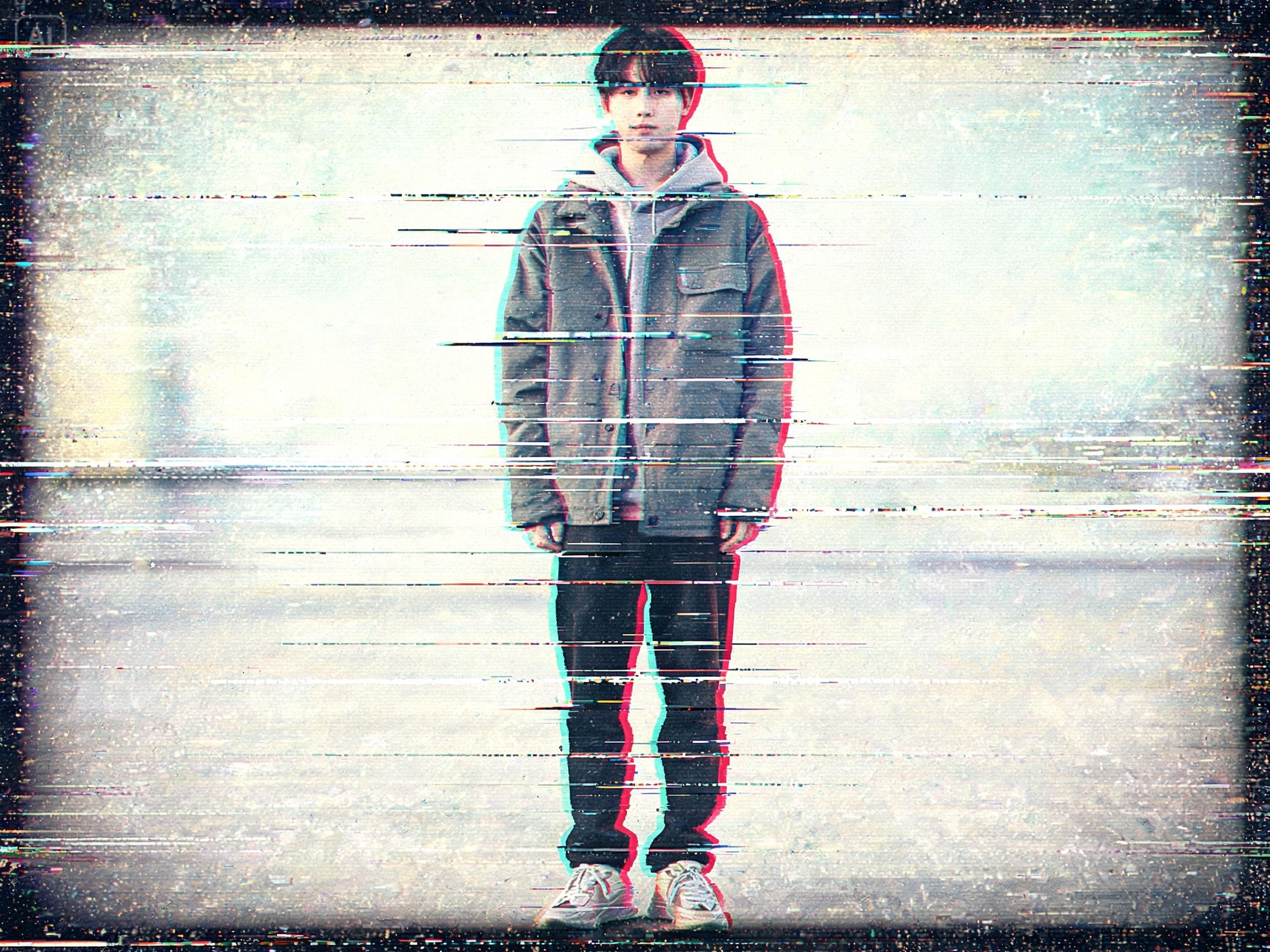 Prompt for a VHS retro glitch photo