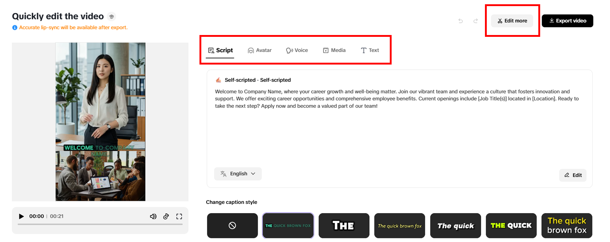 Realize alterações rápidas em seu vídeo