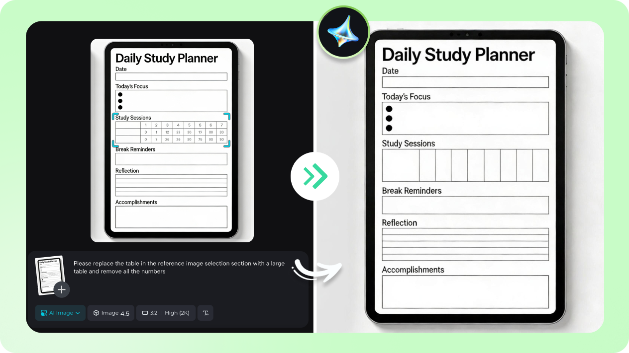 perfect your planner design with interactive AI editing 