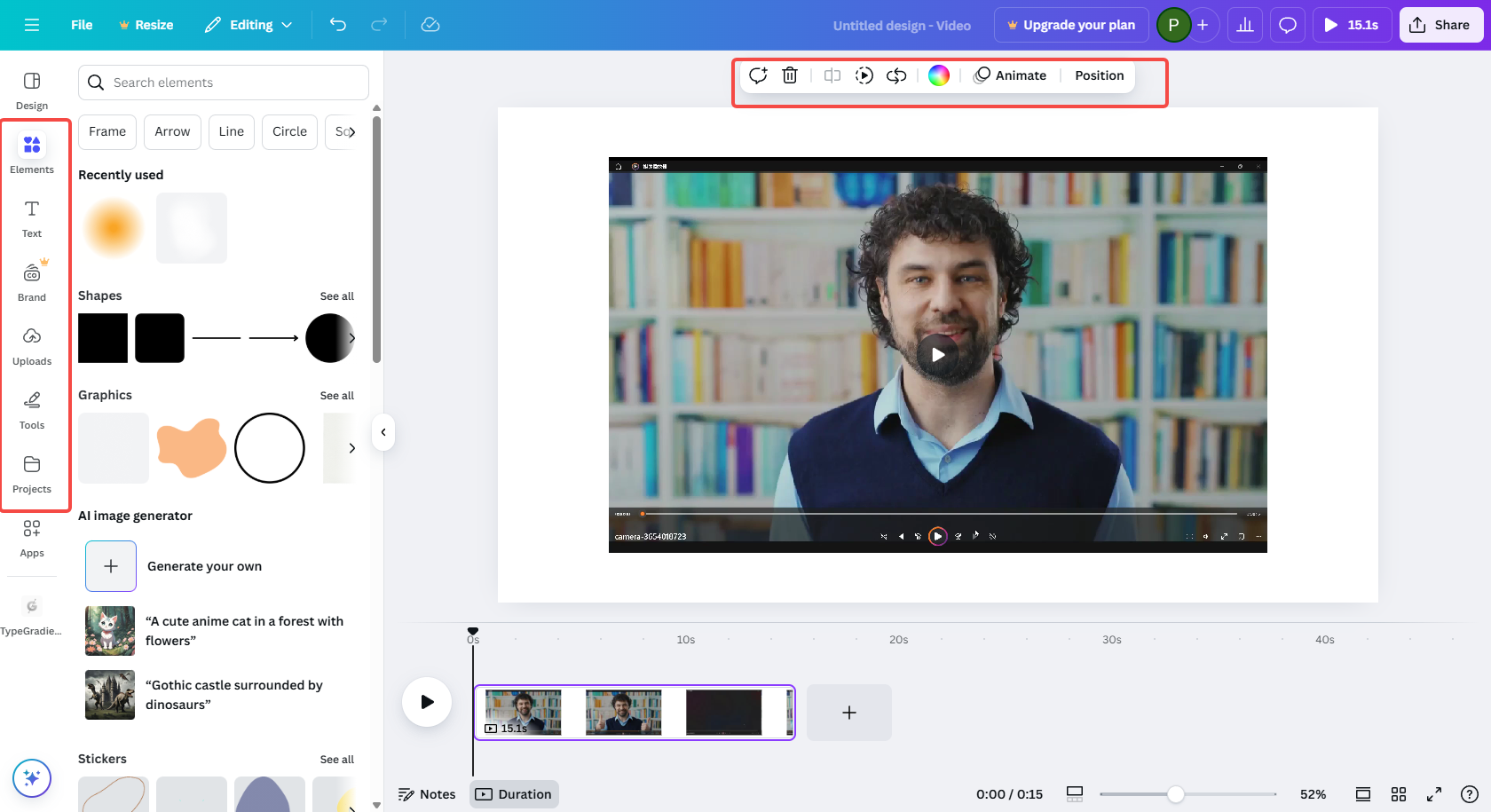 Edit the video recording