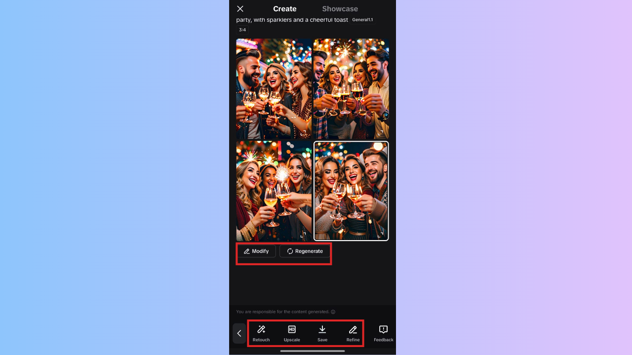 Preview, refine and save the images
