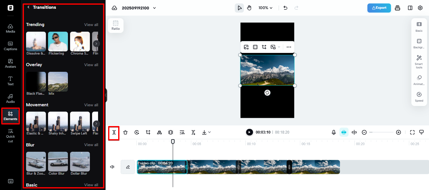 Criando repetição de vídeo no Pippit