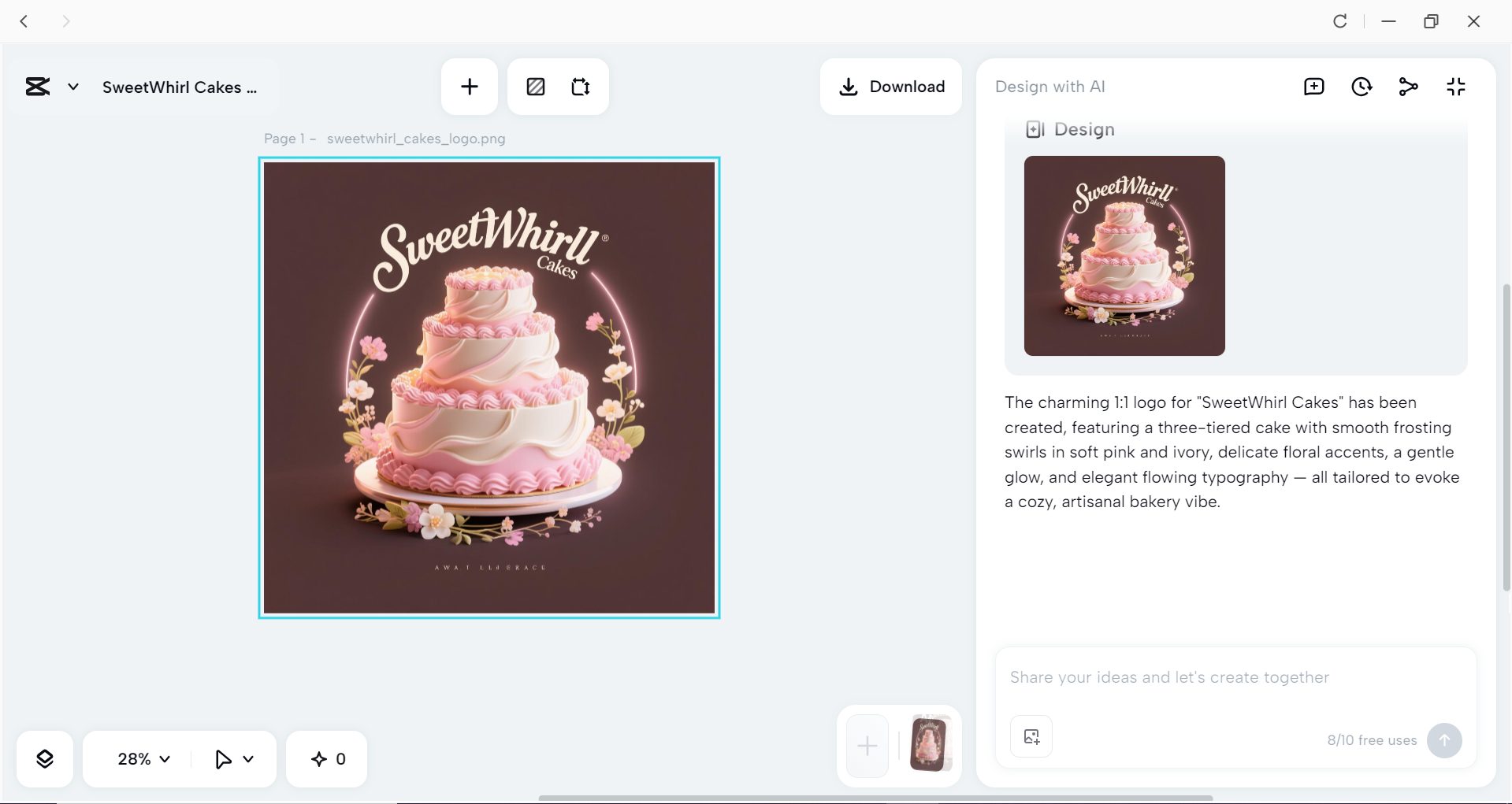 Interface of the CapCut desktop video editor - the best tool to create a cake logo design for free