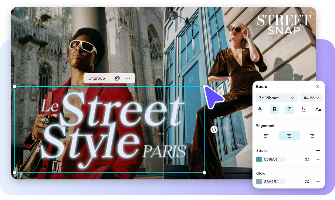Customize your poster with beautiful fonts and text