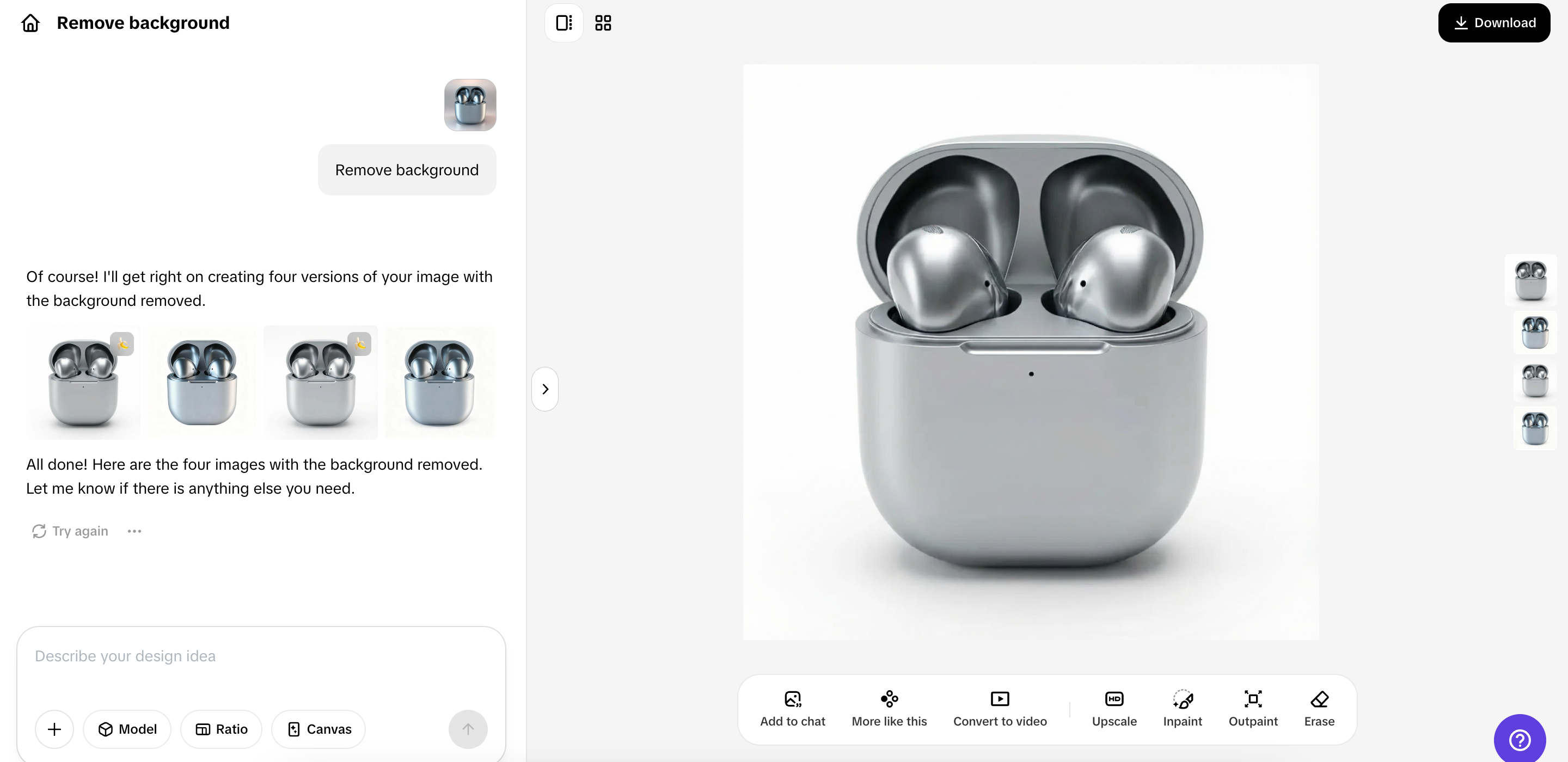 Odstranění pozadí pomocí AI