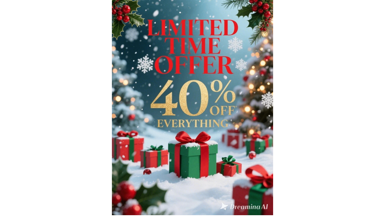 โปสเตอร์โปรโมชั่นลดราคาคริสต์มาส