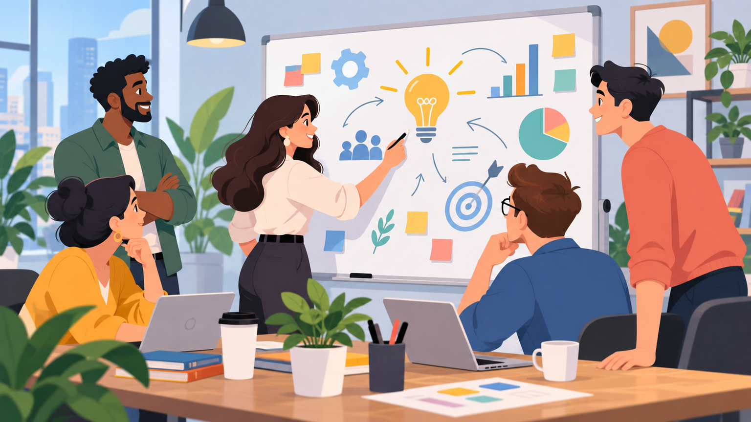 Animaker AI video generator: Collaborative 2D Office Story