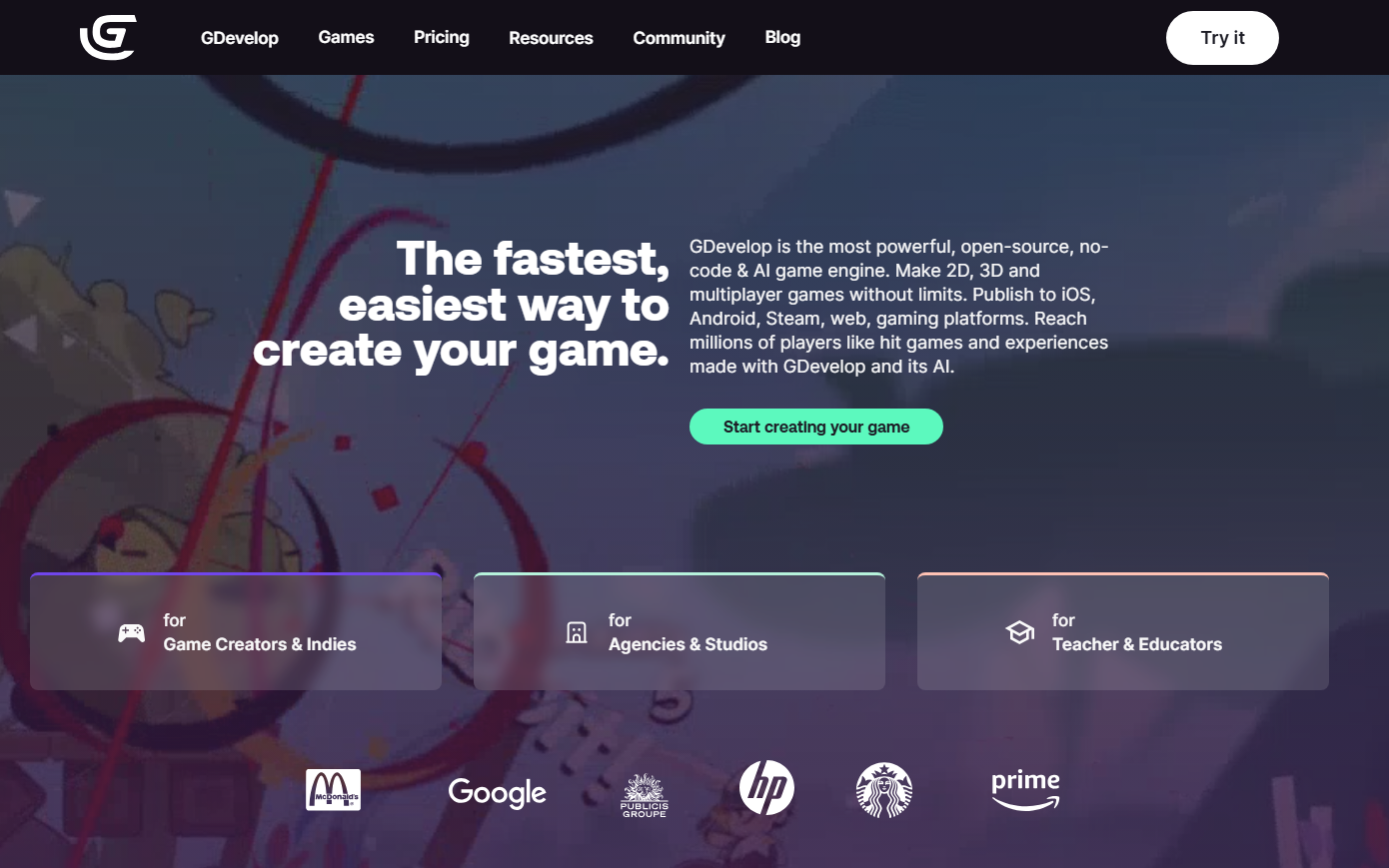 GDevelop video game generator