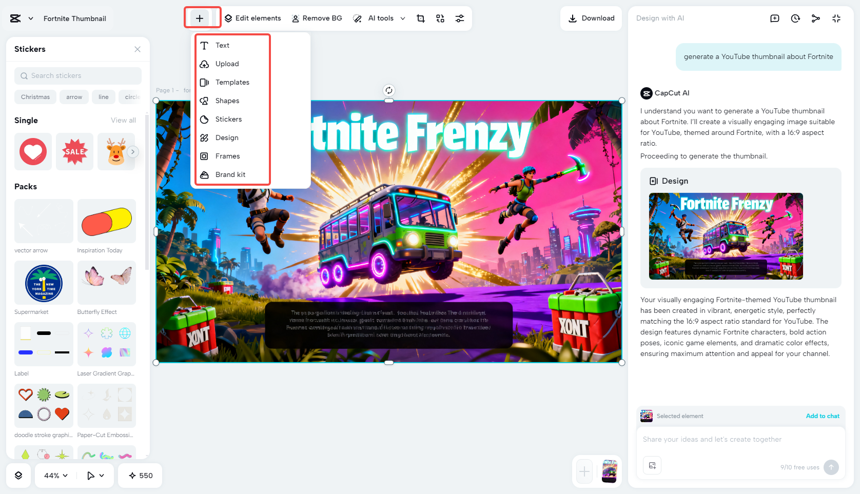 Edit the thumbnail template for YouTube