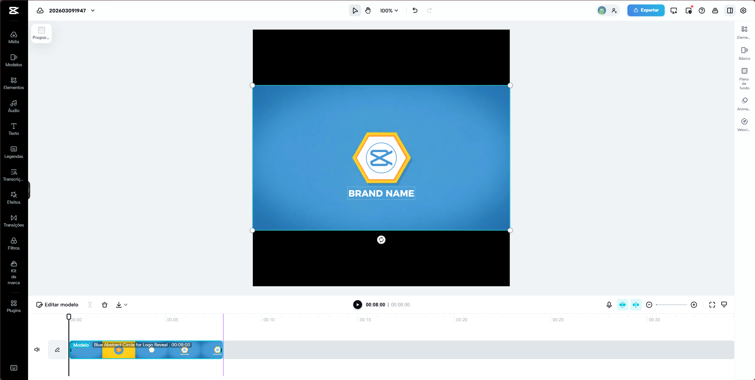CapCut editing timeline