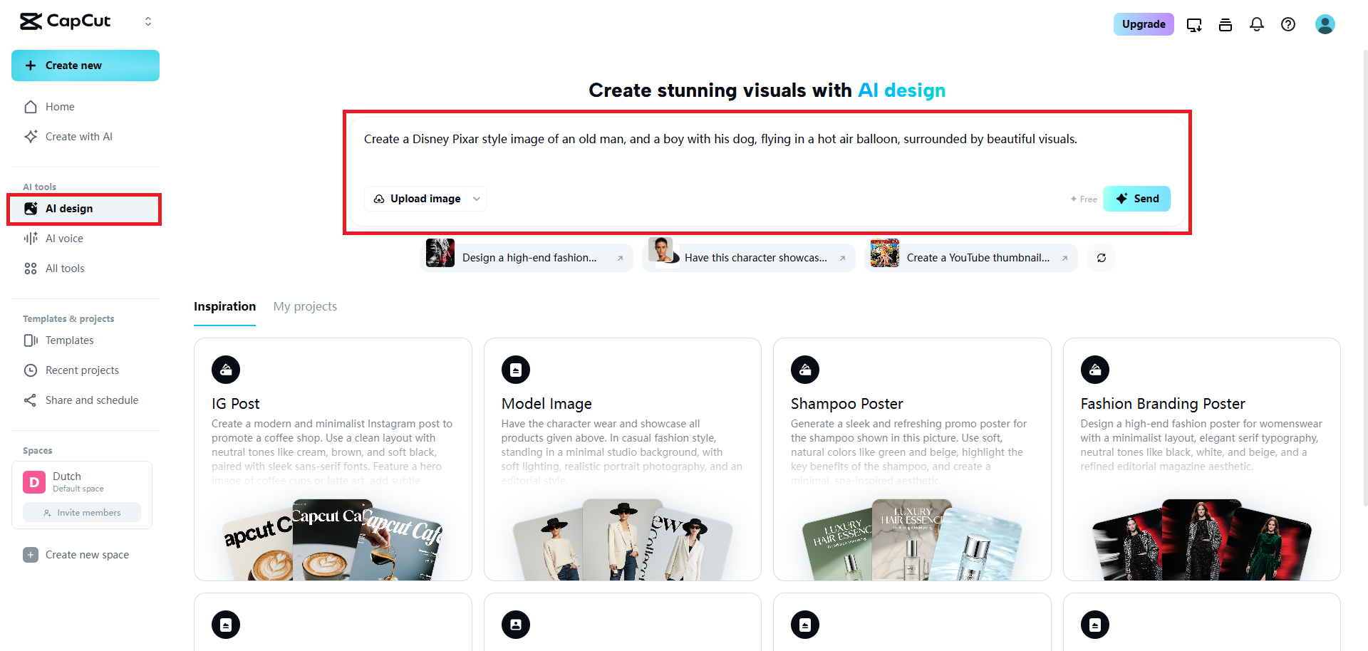 Masukkan arahan gaya Pixar anda untuk penciptaan imej