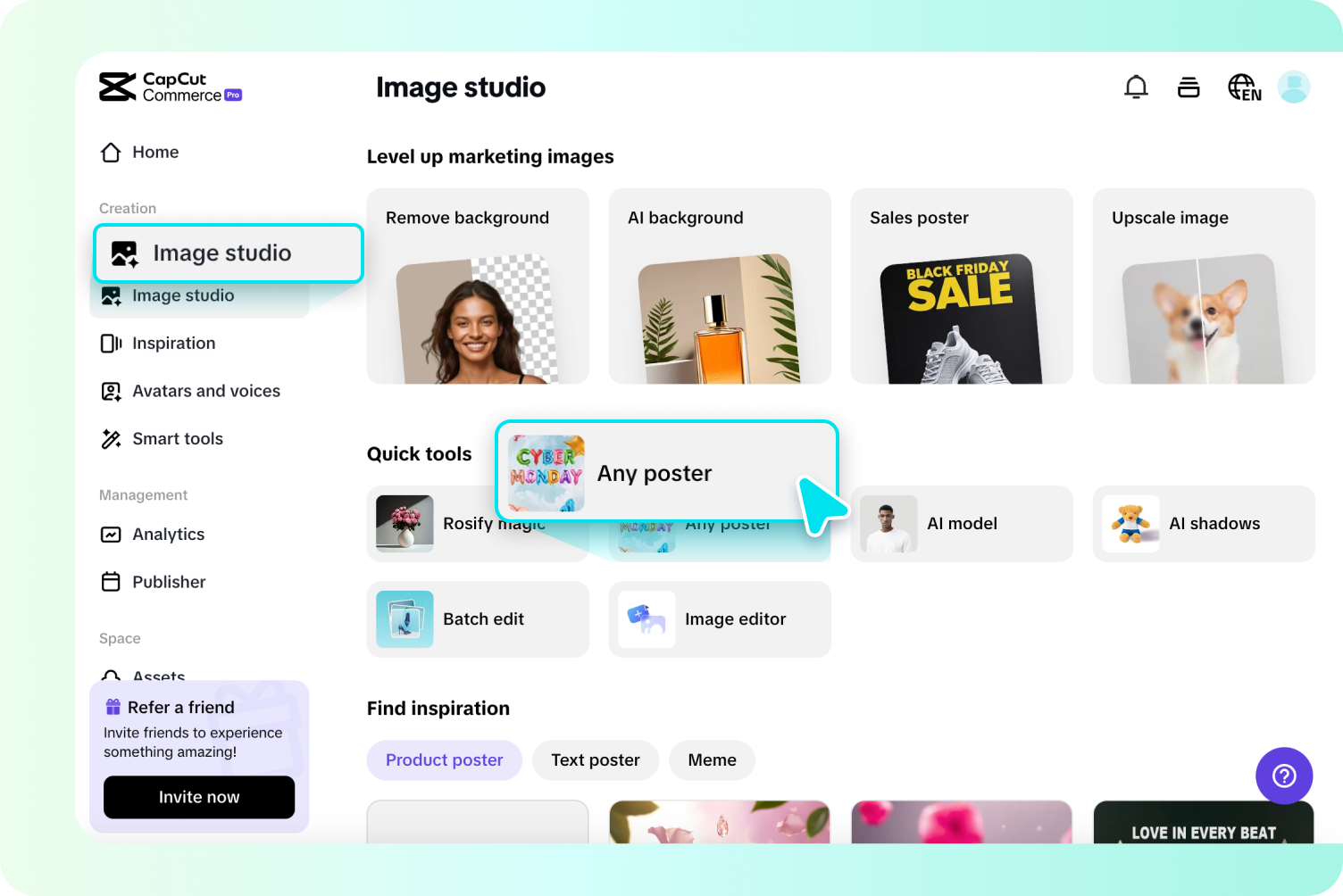 Access the image studio