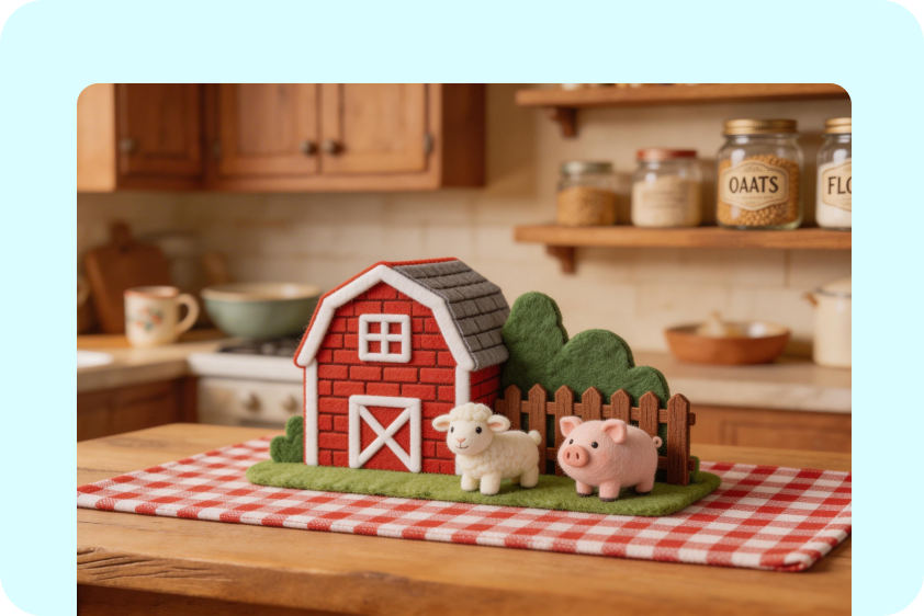  Felt-style nursery illustration na ginawa gamit ang AI