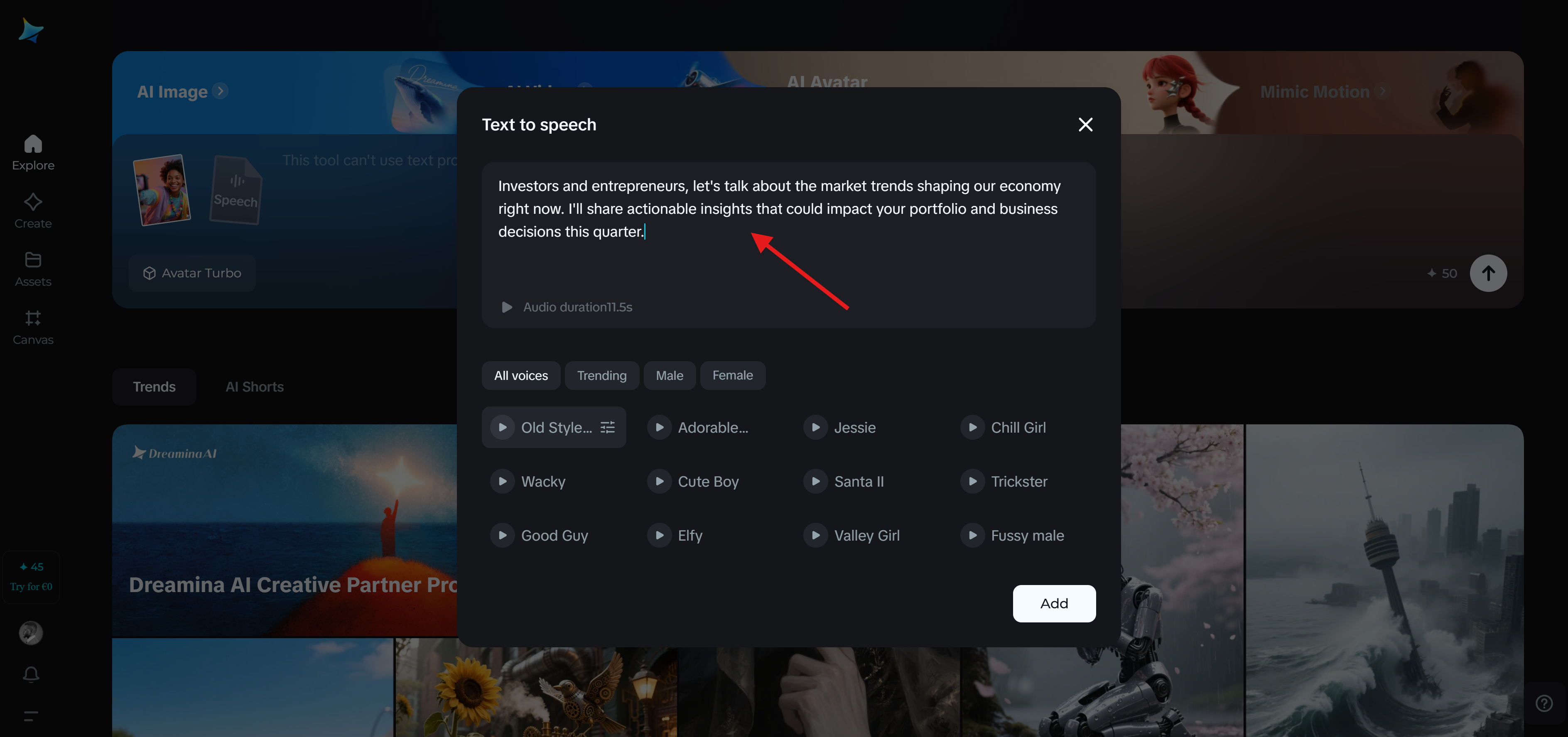 Omihuman Powered text to speech