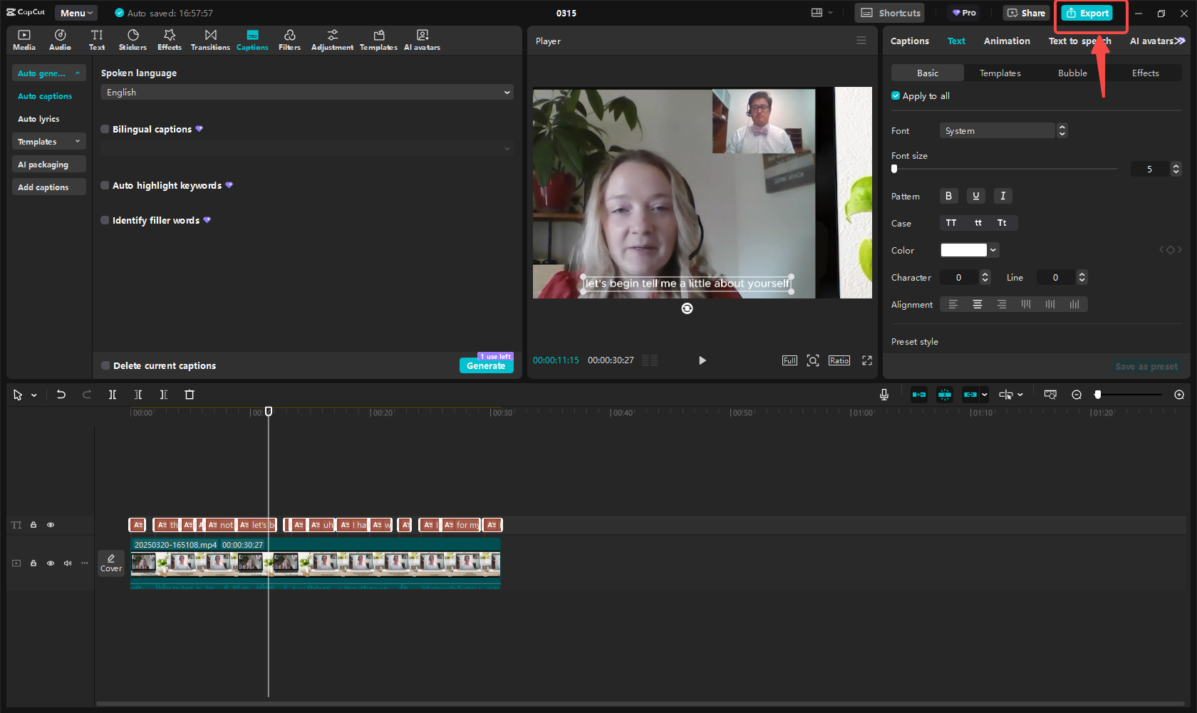 Export and share your interview video