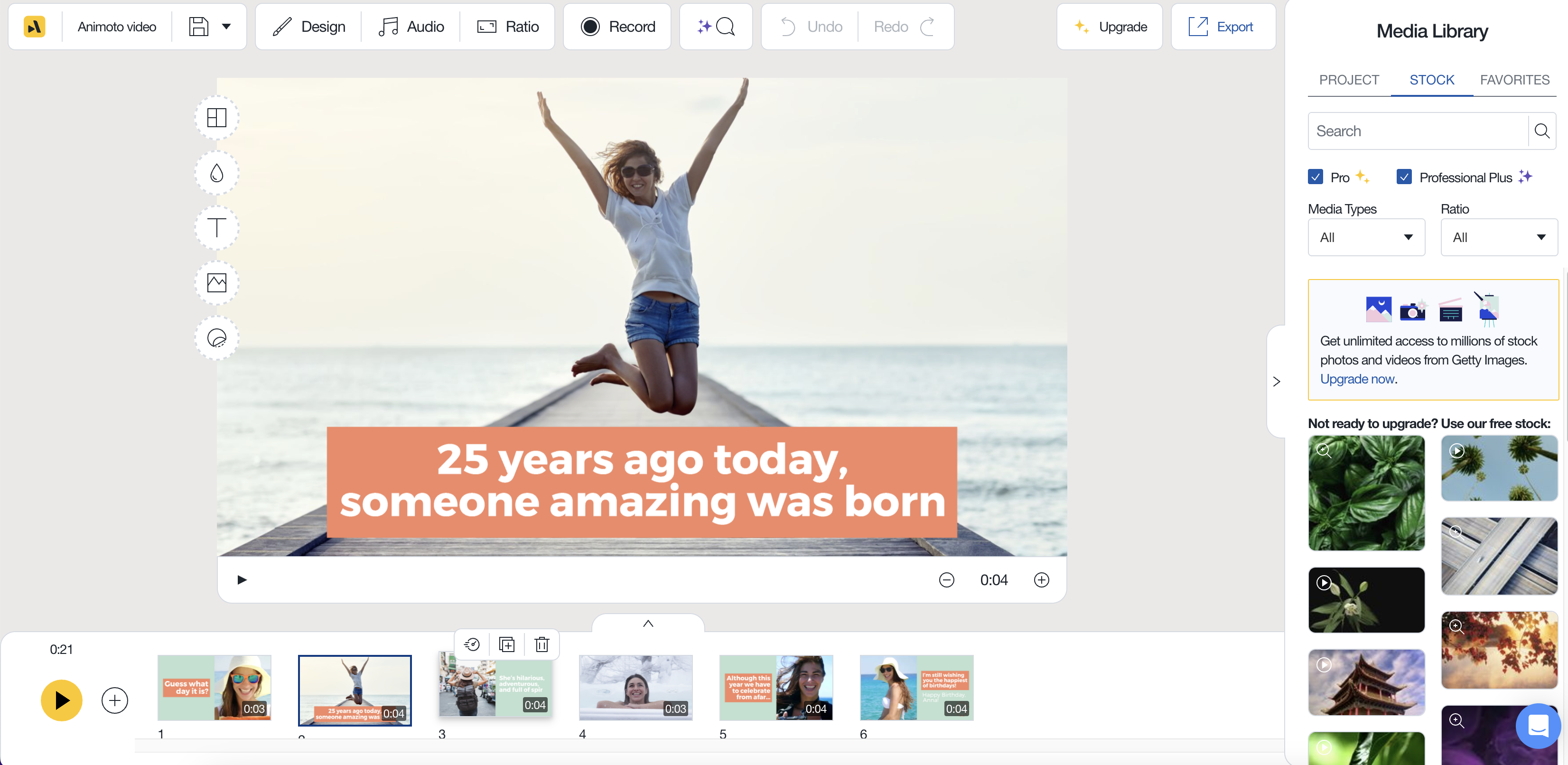 Animoto online születésnapi videó készítő fotókkal