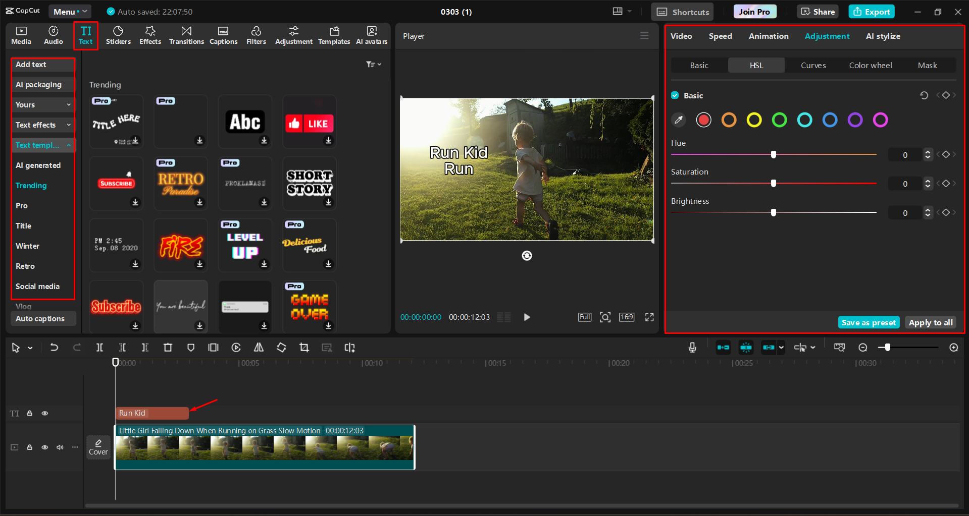 Using the CapCut desktop video editor to write text on GIFs