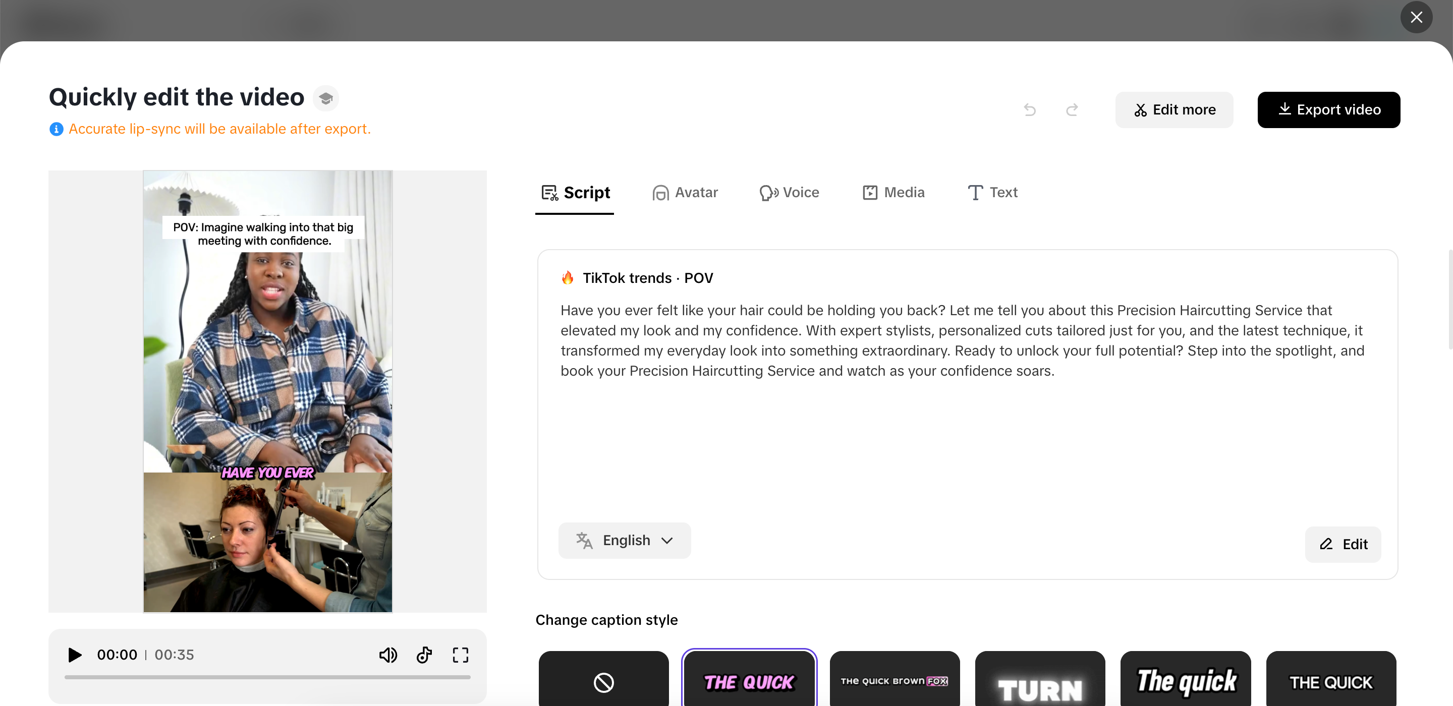 Gumawa ng anumang mabilisang pagbabago sa iyong video