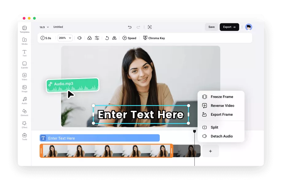 A FlexClip felülete - hatékony online marketingvideó-készítő