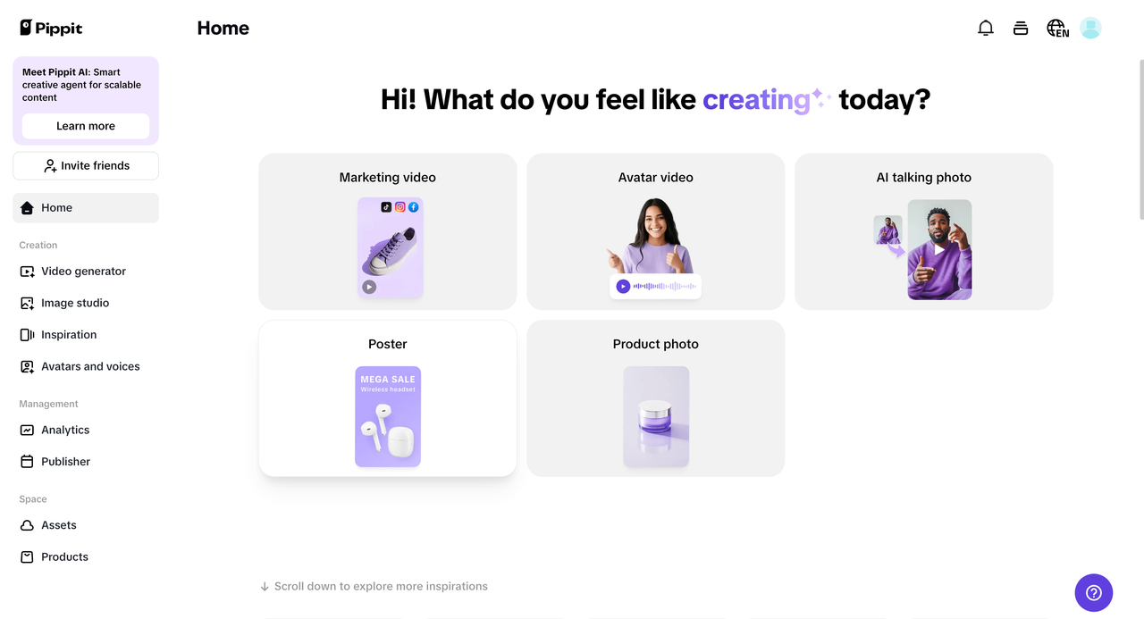 Pippit interface