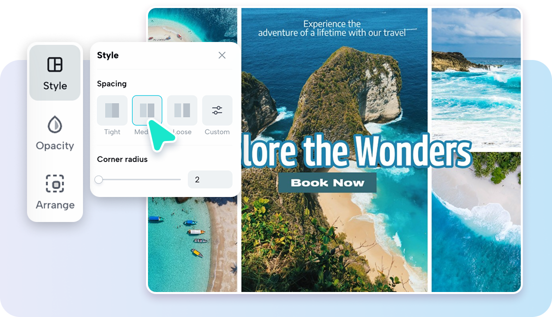 Friendly editing interface with smart layouts