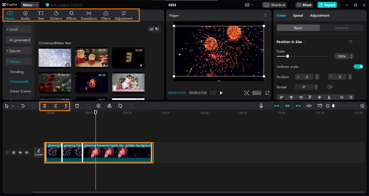 Video templates, CapCut PC