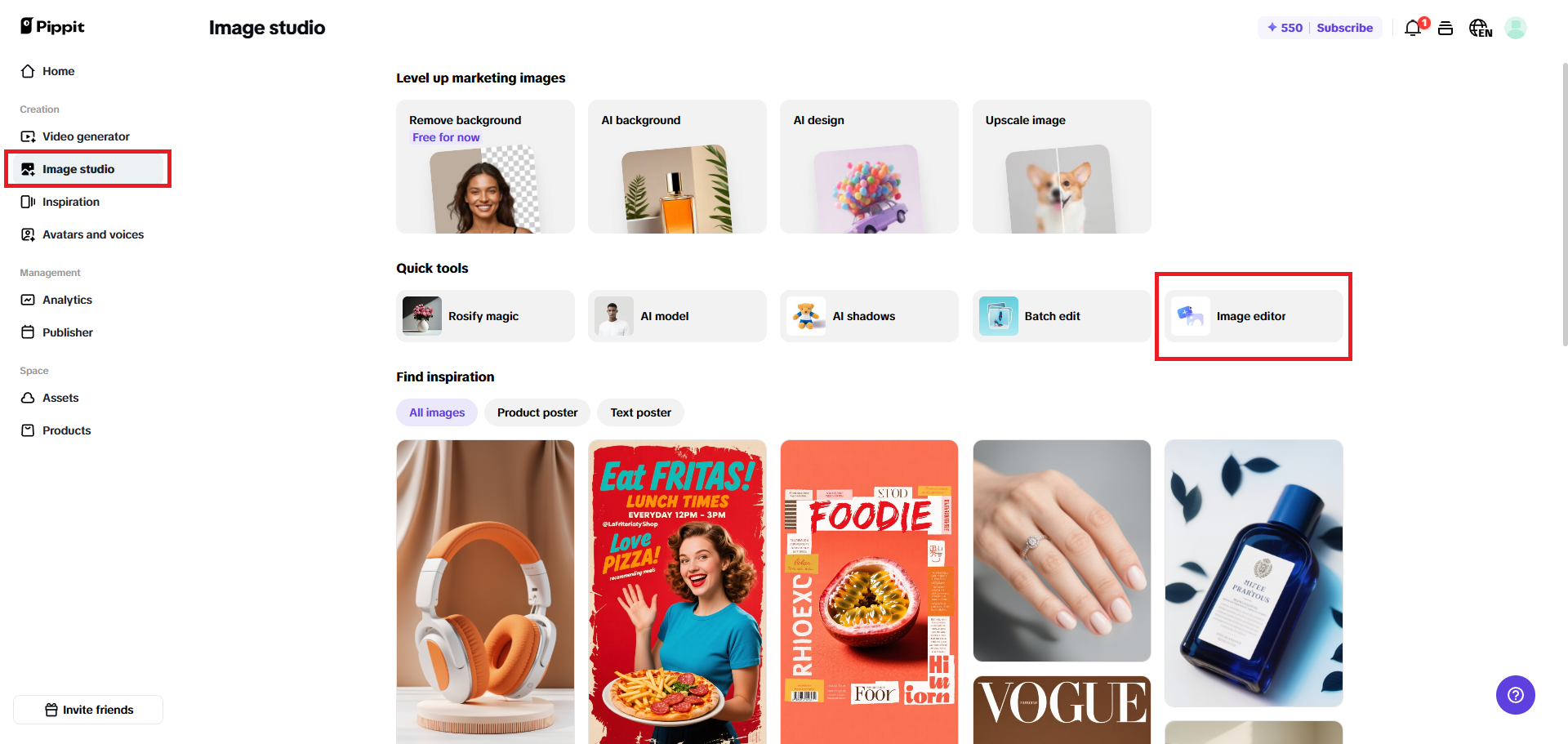 Sélectionnez l'option éditeur d'image.