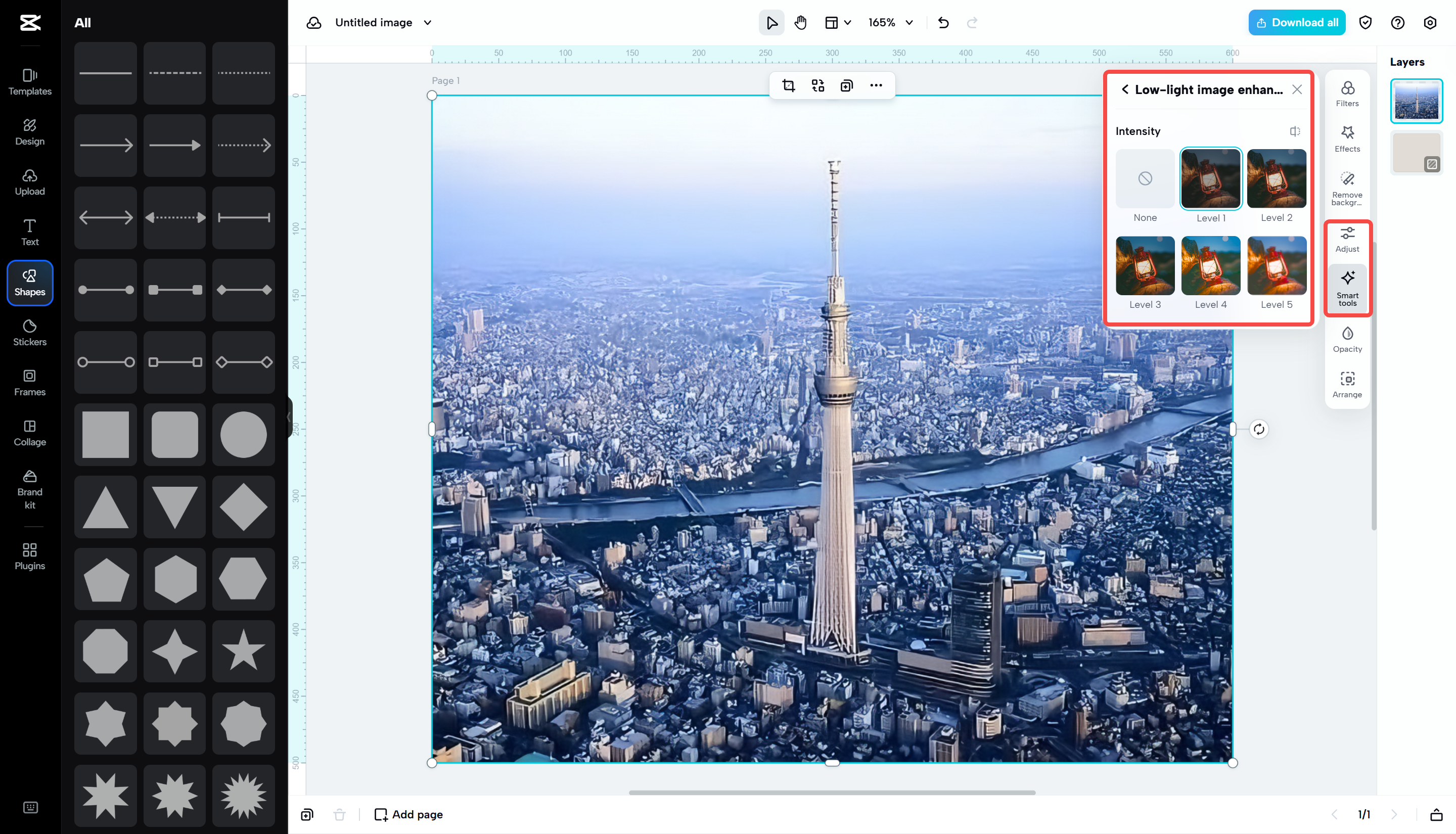 Downloading the image from CapCut Web