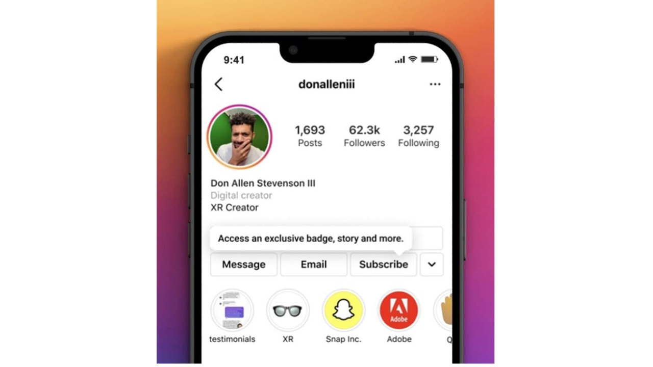 Offering paid subscriptions to audience on Instagram