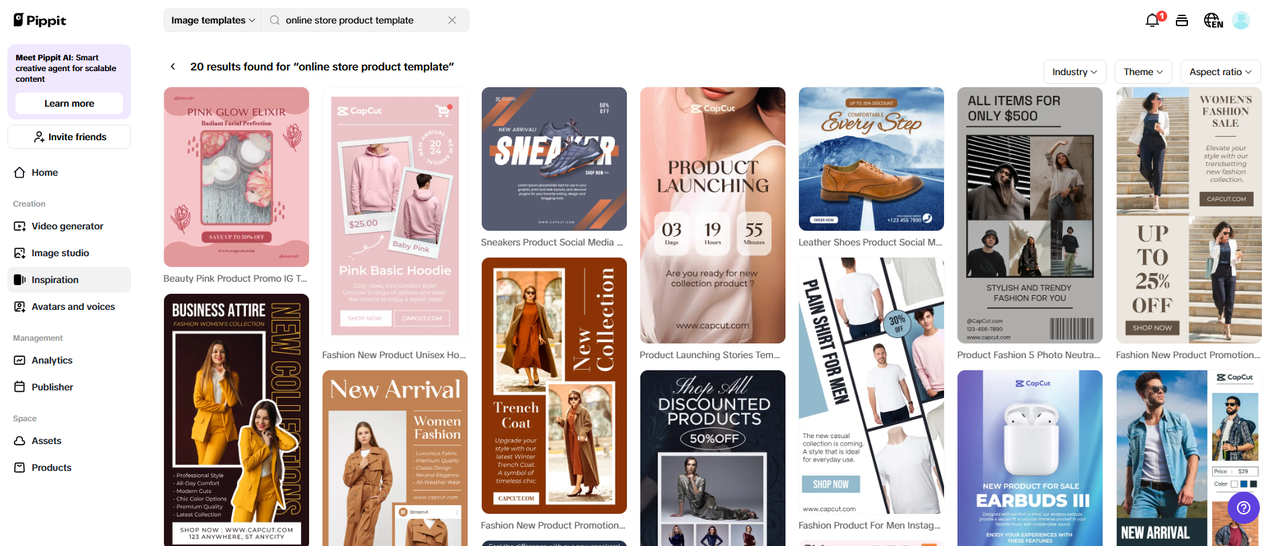 Inspiration templates for consistent branding