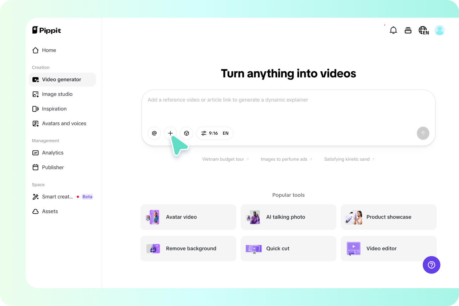 Step 1: Open Video Generator and add your content