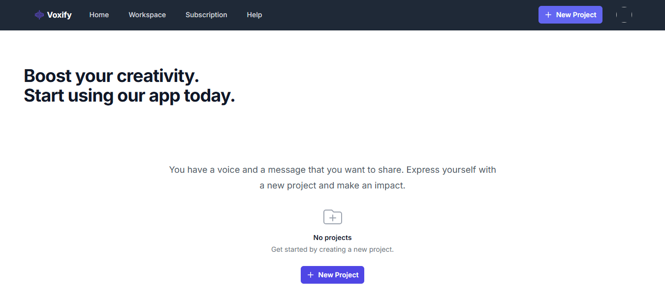 Voxify's sad text to speech maker interface