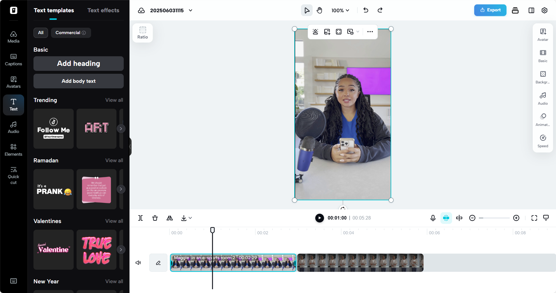 Image and video editing space
