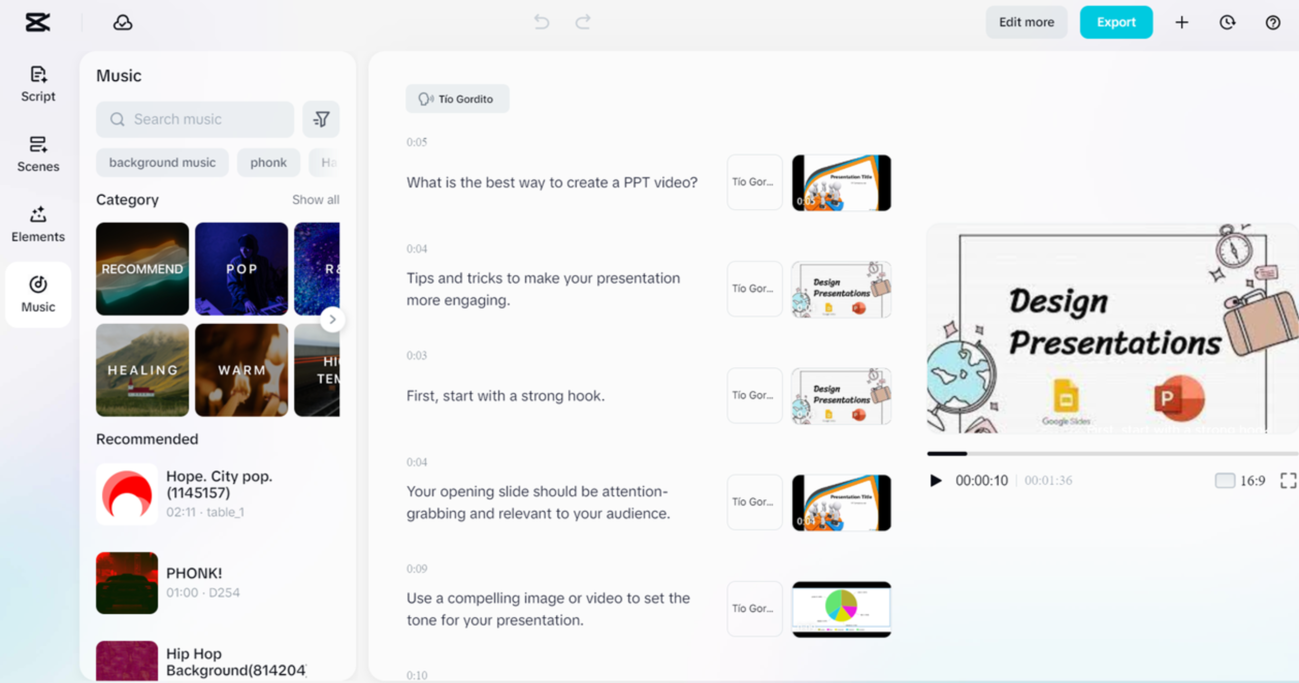 Videobewerkingsinterface van de CapCut desktop-editor
