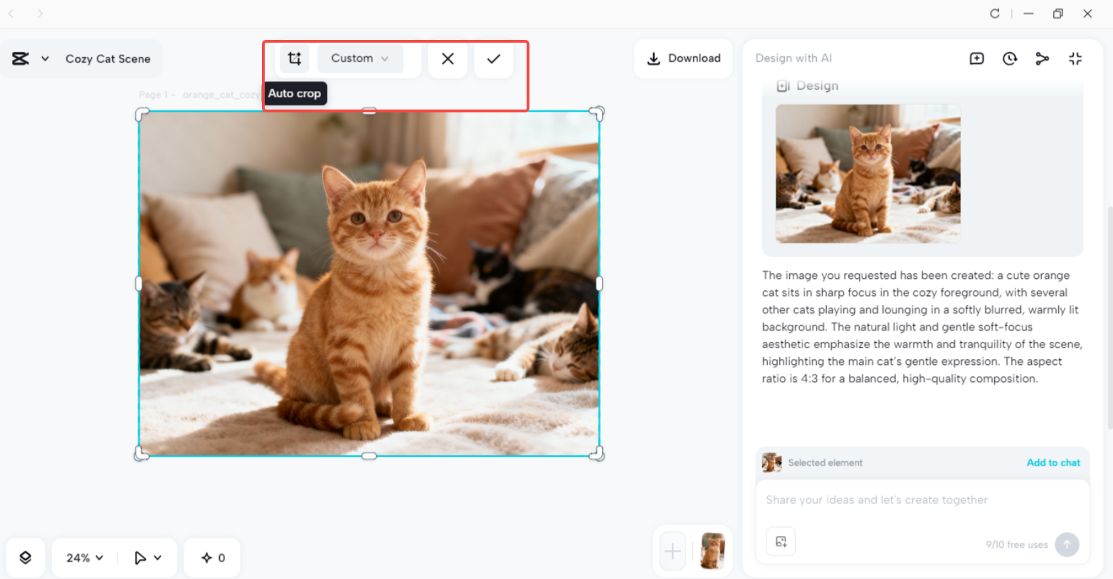 Editing and enhancing the image in CapCut
