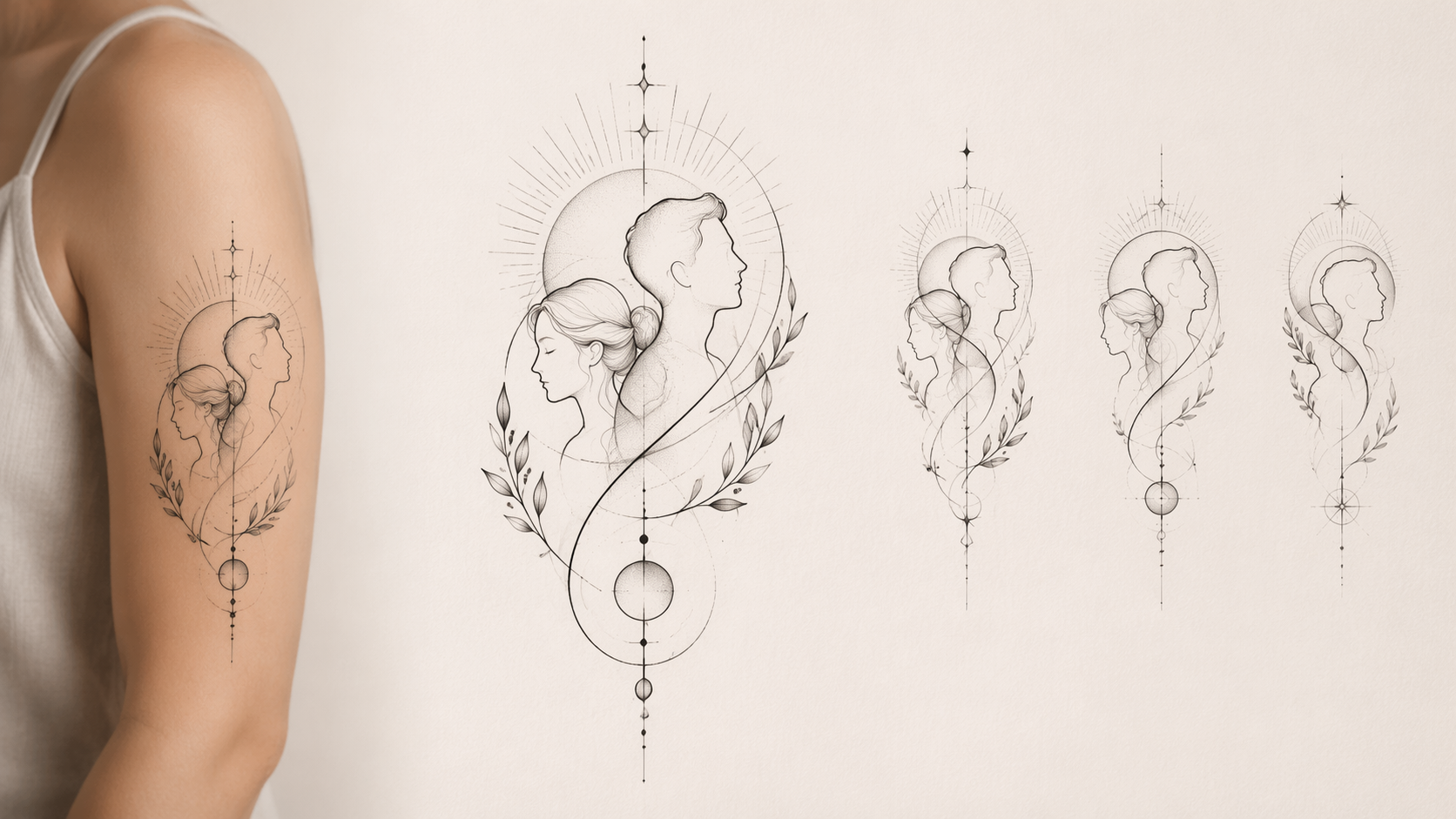 Dreamina mom and dad Tattoo AI Prompt prompt example 5: Minimal Heart Detail