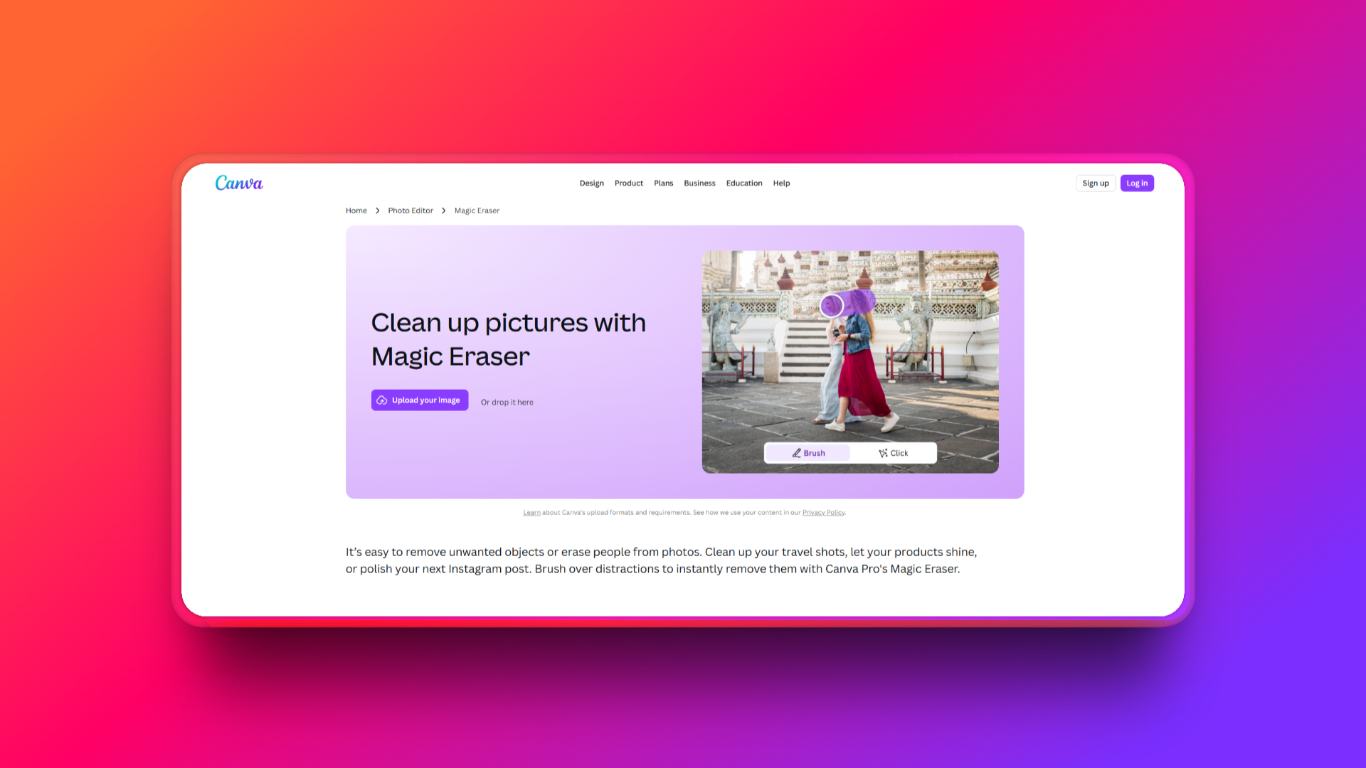 Canva's AI shadow remover