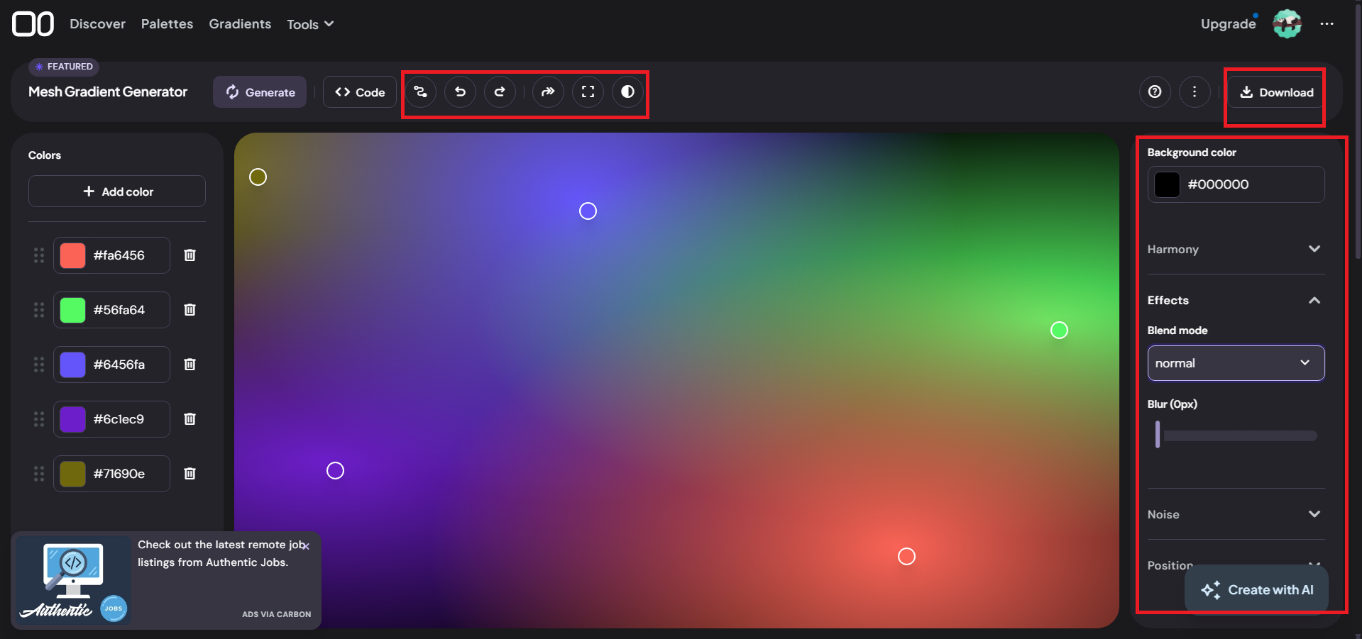 Refine your gradient and export