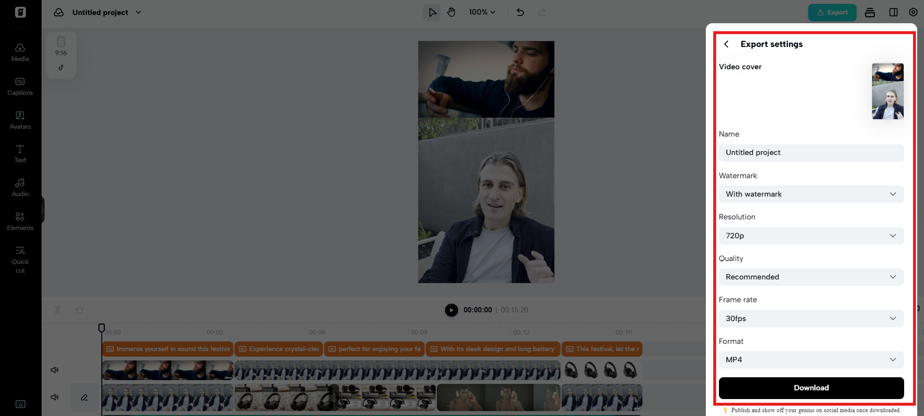 Export, publish and track performance